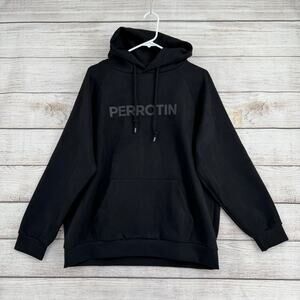 Son of the Cheese Perrotin Faux Suede Hoodie Sweatshirt Adult Large Black